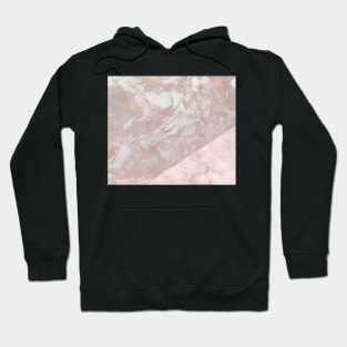 Pink marble & french polished rose gold marble Hoodie